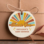 Boho Retro Sunshine Baby shower Bedankjes Labels