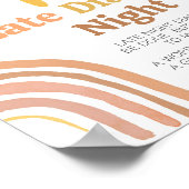 Boho Retro Sunshine Baby shower Late Night Luiers Poster (Hoek)