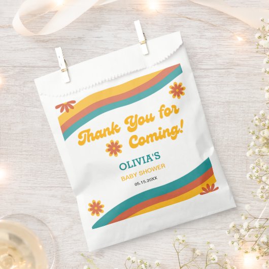 Boho Retro Sunshine Dank u Baby shower Bedankzakje (Geknipt)