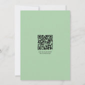 Boho retro takken en bloemen QR code bruiloft Kaart (Achterkant)