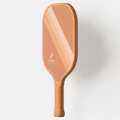 Boho Retro Tan Terracotta Monogrammed Pickleball Paddle (Links)