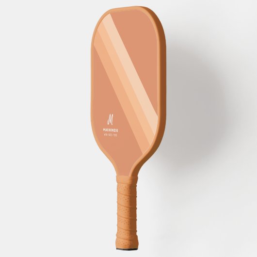 Boho Retro Tan Terracotta Monogrammed Pickleball Paddle (Links)