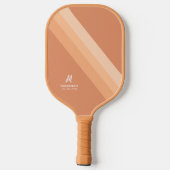 Boho Retro Tan Terracotta Monogrammed Pickleball Paddle (Achterkant)