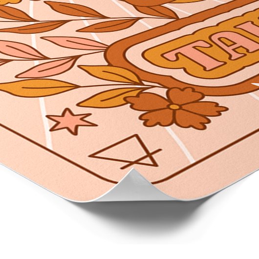 Boho Retro Taurus Zodiac Poster (Hoek)