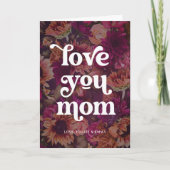 Boho Retro-tekst | Van je mam Bold Floral Feestdagen Kaart (Voorkant)