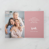 Boho Retro-tekst | Van je mam Gradient Roze foto Feestdagen Kaart (Binnen)