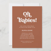 Boho Retro Terracotta | Twins Baby shower Kaart (Voorkant)