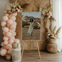 Boho Retro Tropical Palm Tree Afstuderen Foto