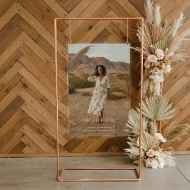 Boho Retro Tropical Palm Tree Afstuderen Foto Acryl Bord