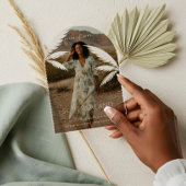 Boho Retro Tropical Palm Tree Afstuderen Foto Acryl Uitnodigingen