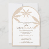 Boho Retro Tropical Palm Tree Afstuderen Foto Kaart (Achterkant)