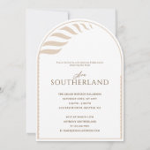 Boho Retro Tropical Palm Tree Afstuderen Foto Kaart (Achterkant)