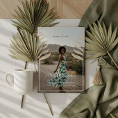 Boho Retro Tropical Palm Tree Afstuderen Foto Kaart