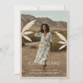 Boho Retro Tropical Palm Tree Afstuderen Foto Kaart (Voorkant)