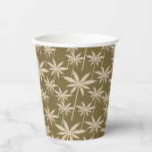 Boho Retro Tropical Palm Tree Pattern Afstuderen Papieren Bekers (Voorkant)