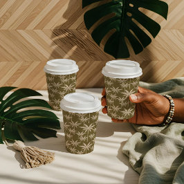 Boho Retro Tropical Palm Tree Pattern Afstuderen Papieren Bekers