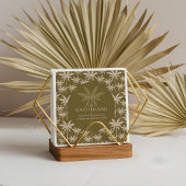 Boho Retro Tropical Palm Tree Pattern Afstuderen Servet