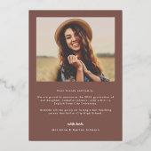 Boho Retro Typografie Foto Afstuderen Folie Uitnodiging (Achterkant)