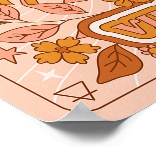 Boho Retro Virgo Zodiac Poster (Hoek)