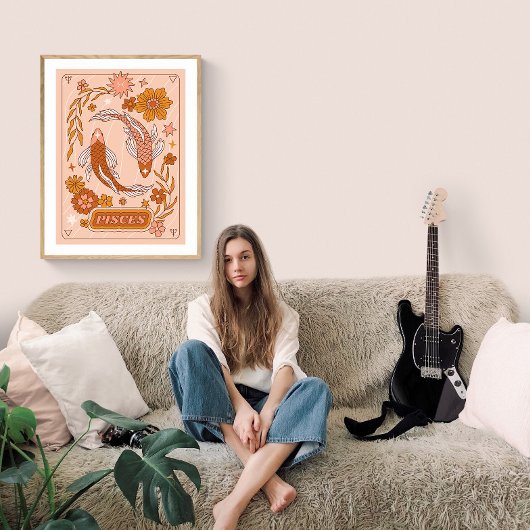 Boho Retro Vissen Zodiac Poster
