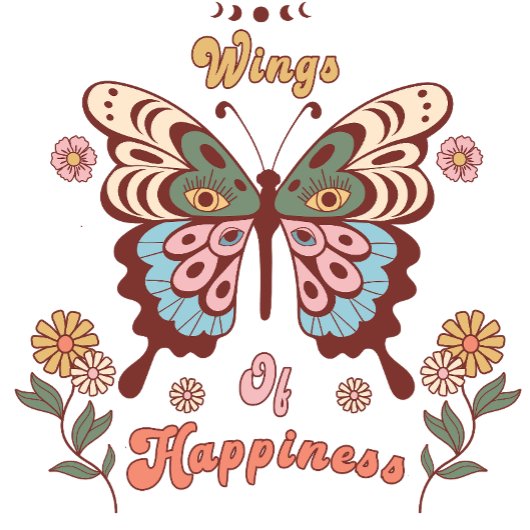 Boho Retro Vlindervleugels T-shirt