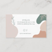 Boho Retro Wavy Beige Green Visitekaartje (Achterkant)