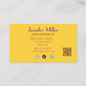 Boho Retro Wavy Lines Social Media QR-code Visitekaartje (Achterkant)