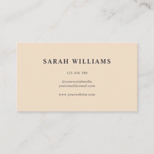 Boho Retro Wavy Stripes Minimalist Visitekaartje (Achterkant)