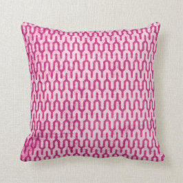 Boho Retro Weave Pattern in Pinks Kussen