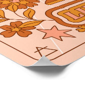 Boho Retro Weegschaal Zodiac Poster (Hoek)