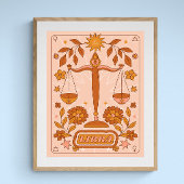 Boho Retro Weegschaal Zodiac Poster