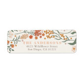 Boho Retro Wilde Bloemen  Etiket (Voorkant)