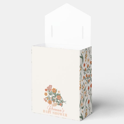 Boho Retro Wildflower Baby Shower Bedankdoosjes (Geopend)