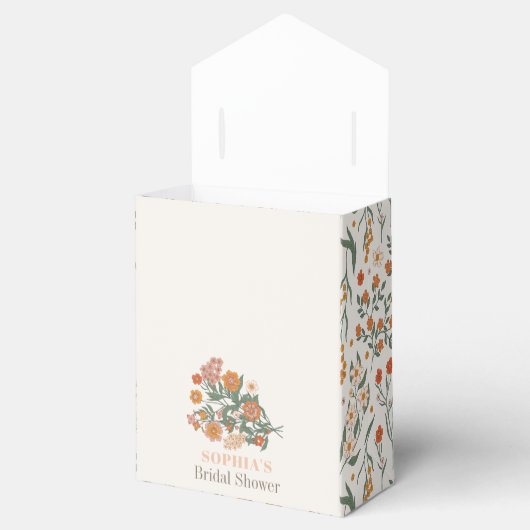 Boho Retro Wildflower Bridal Shower Bedankdoosjes (Geopend)