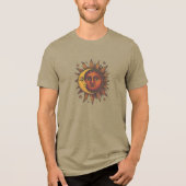Boho Retro Zon en Maan Unisex Tri-Blend Shirt (Voorkant)