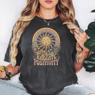 Boho Retro Zon Met Stralende Positiviteit T-shirt