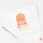 Boho Retro Zonsopgang Product Label (Envelop)