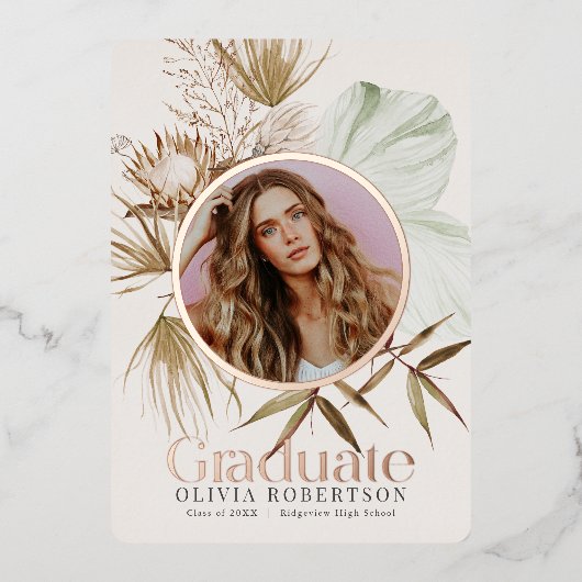 Boho Reviera Foto Afstuderen Aankondiging (Voorkant)