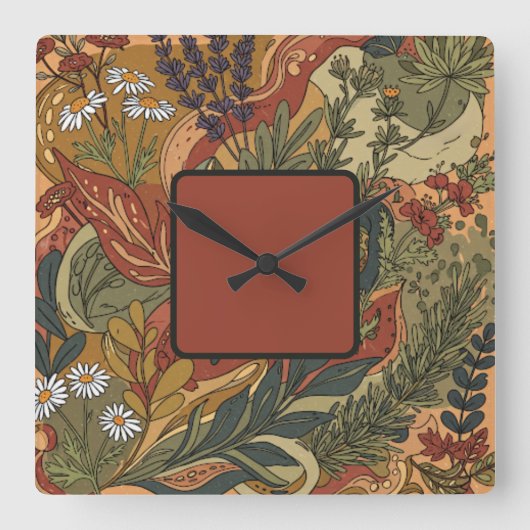 Boho Rhapsody Vierkante Klok (Voorkant)