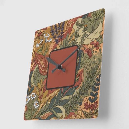 Boho Rhapsody Vierkante Klok (Hoek)