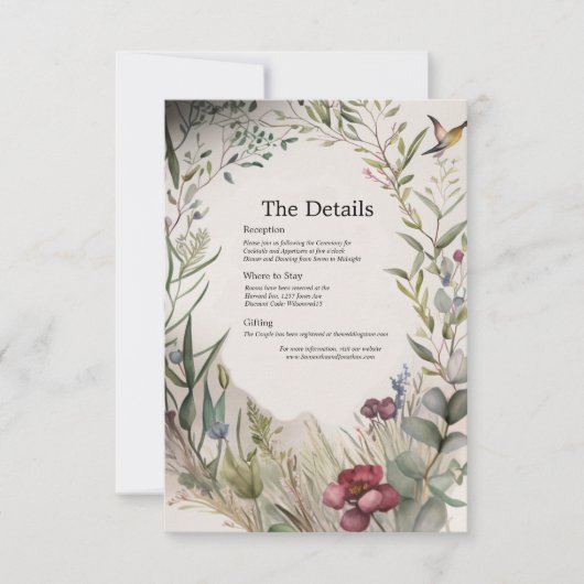 BOHO Ring of Flowers and Branches Details Card Bedankkaart (Voorkant)