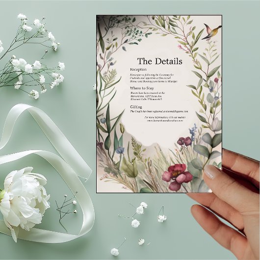 BOHO Ring of Flowers and Branches Details Card Bedankkaart