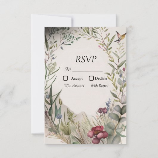 BOHO Ring van Bloemen en Tanden RSVP (Voorkant)