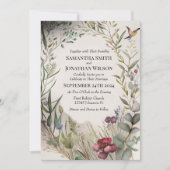 BOHO Ring van Bloemen en Tanden Wedding Kaart (Voorkant)