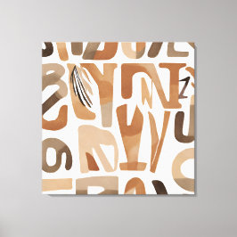 Boho Rock alfabet Botanische kunststijl Modern Canvas Afdruk