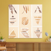 Boho Rock alfabet Botanische kunststijl Modern Canvas Afdruk (Insitu (Woonkamer))