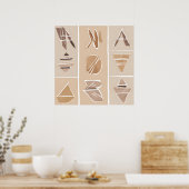 Boho Rock alfabet Botanische kunststijl Modern Poster (Keuken)