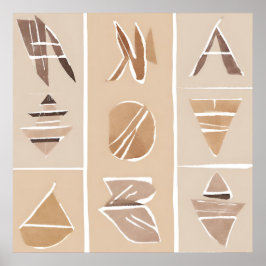 Boho Rock alfabet Botanische kunststijl Modern Poster