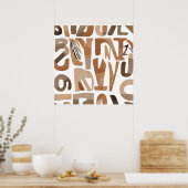 Boho Rock alfabet Botanische kunststijl Modern Poster (Keuken)