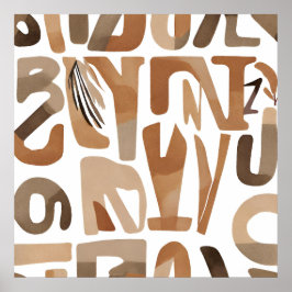 Boho Rock alfabet Botanische kunststijl Modern Poster